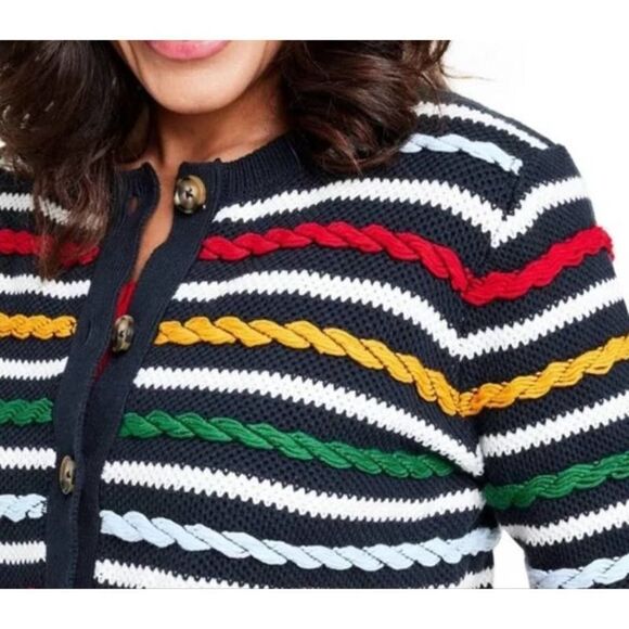 La Ligne Multi-color Striped Cardigan Size 4X - Picture 3 of 6